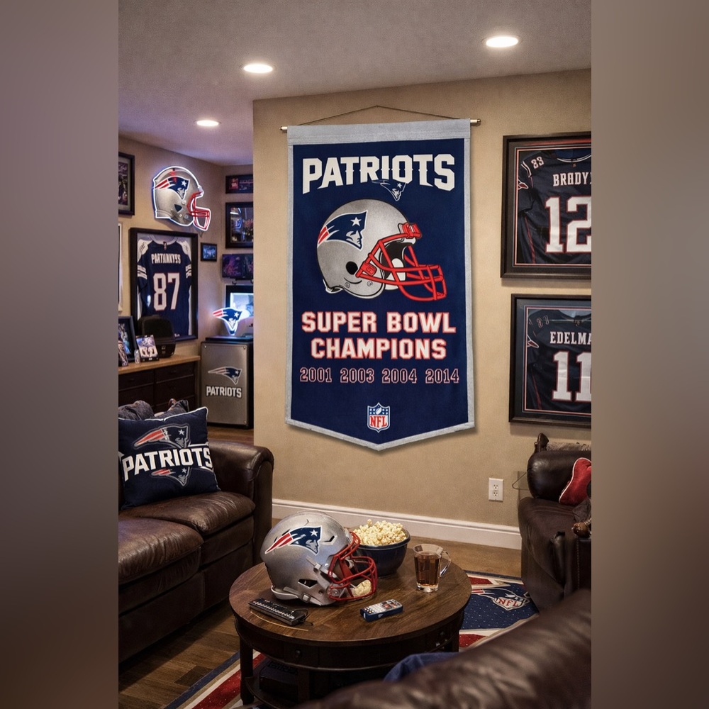 New England Patriot Super Bowl Champion Dynasty Banner